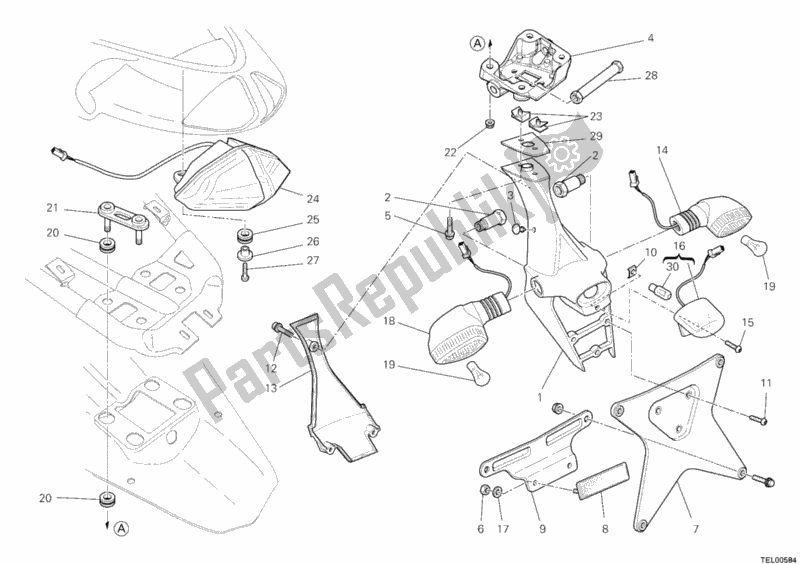 Tutte le parti per il Fanale Posteriore del Ducati Superbike 848 EVO 2013